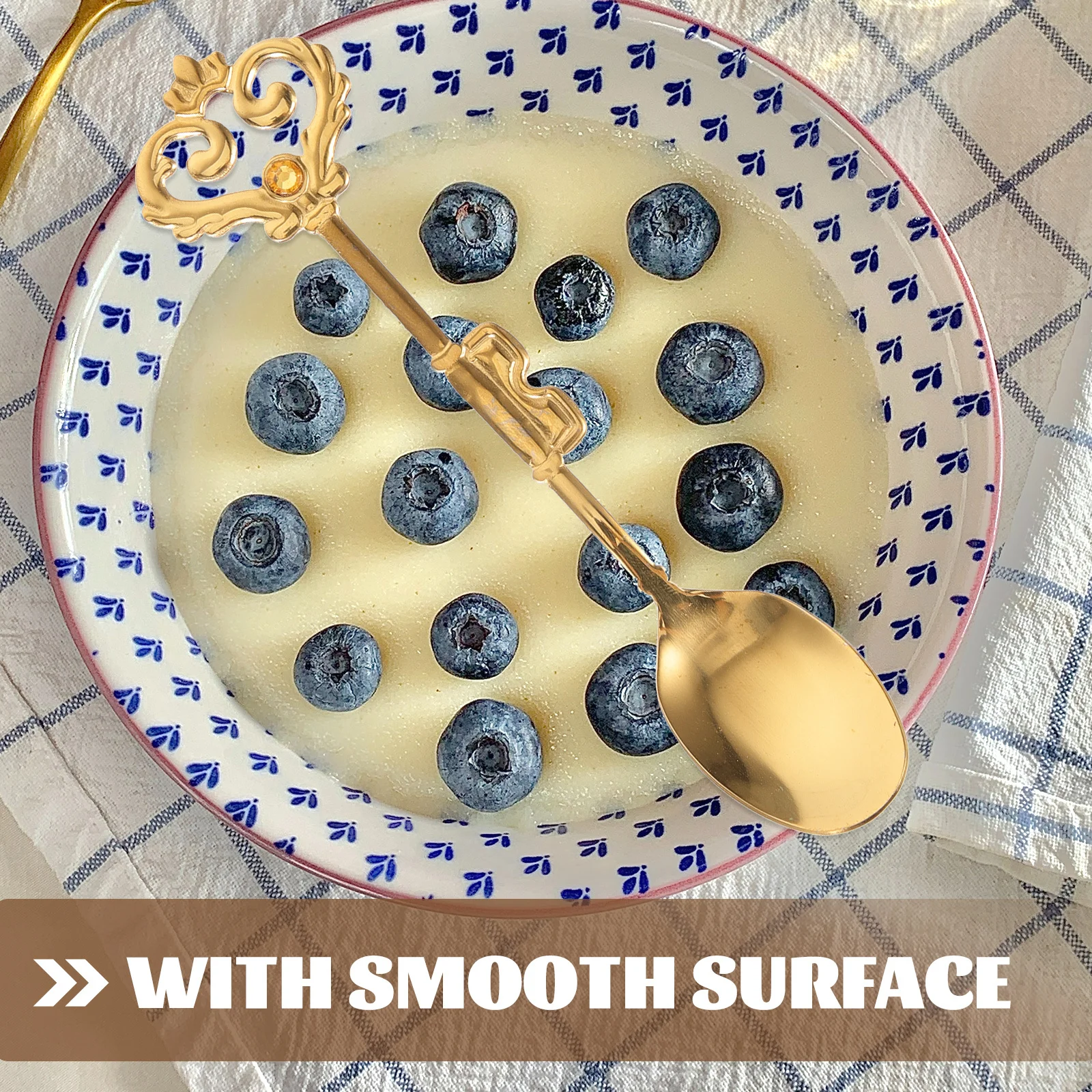 

Crown Dessert Spoon Stainless Steel Ice Cream Spoon Long Handle For Tasting Soup Serving Kitchen Bar Tool