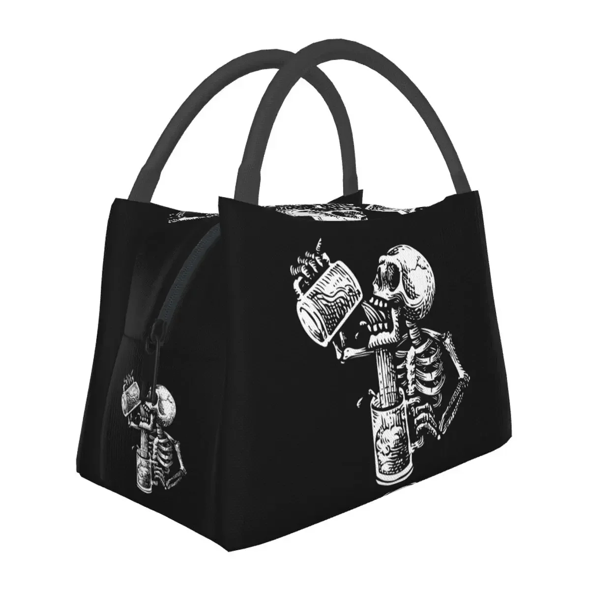 Drunk Skull Lunch Bags Insulated Bento Box Resuable Lunch Tote Picnic Bags Cooler Thermal Bag for Woman Children Work