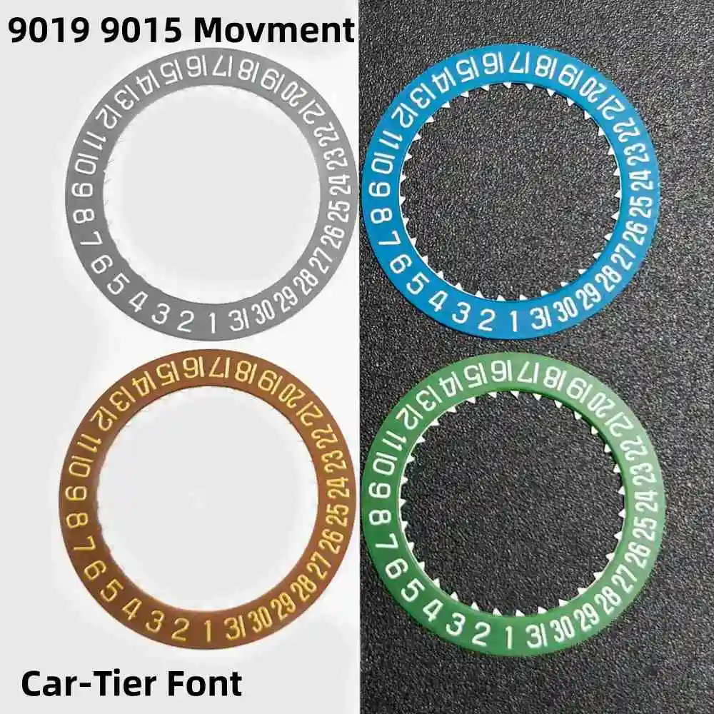 9019 9015 Watch Movement Parts Car-Tier Font Green White Gray Blue Calendar Disc Day Date 6 O'clock Display Reverse Direction