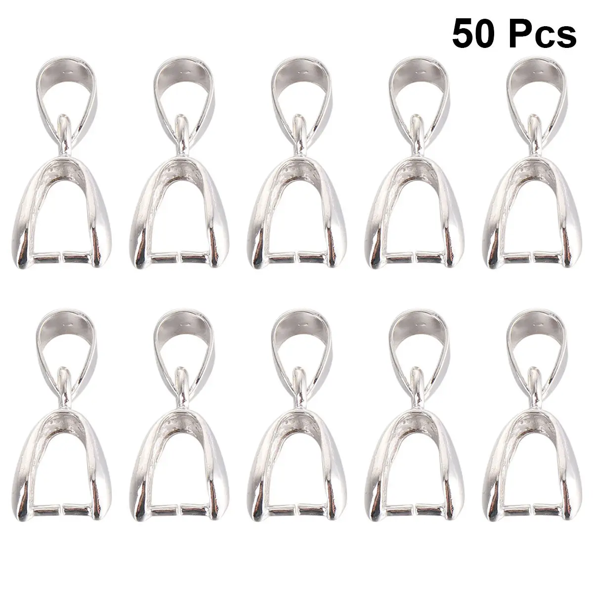 Metal Pinch Clip Bail Bead Pendant Connectors 20mm Copper Necklace Buckles 50 Pieces DIY Jewelry Findings