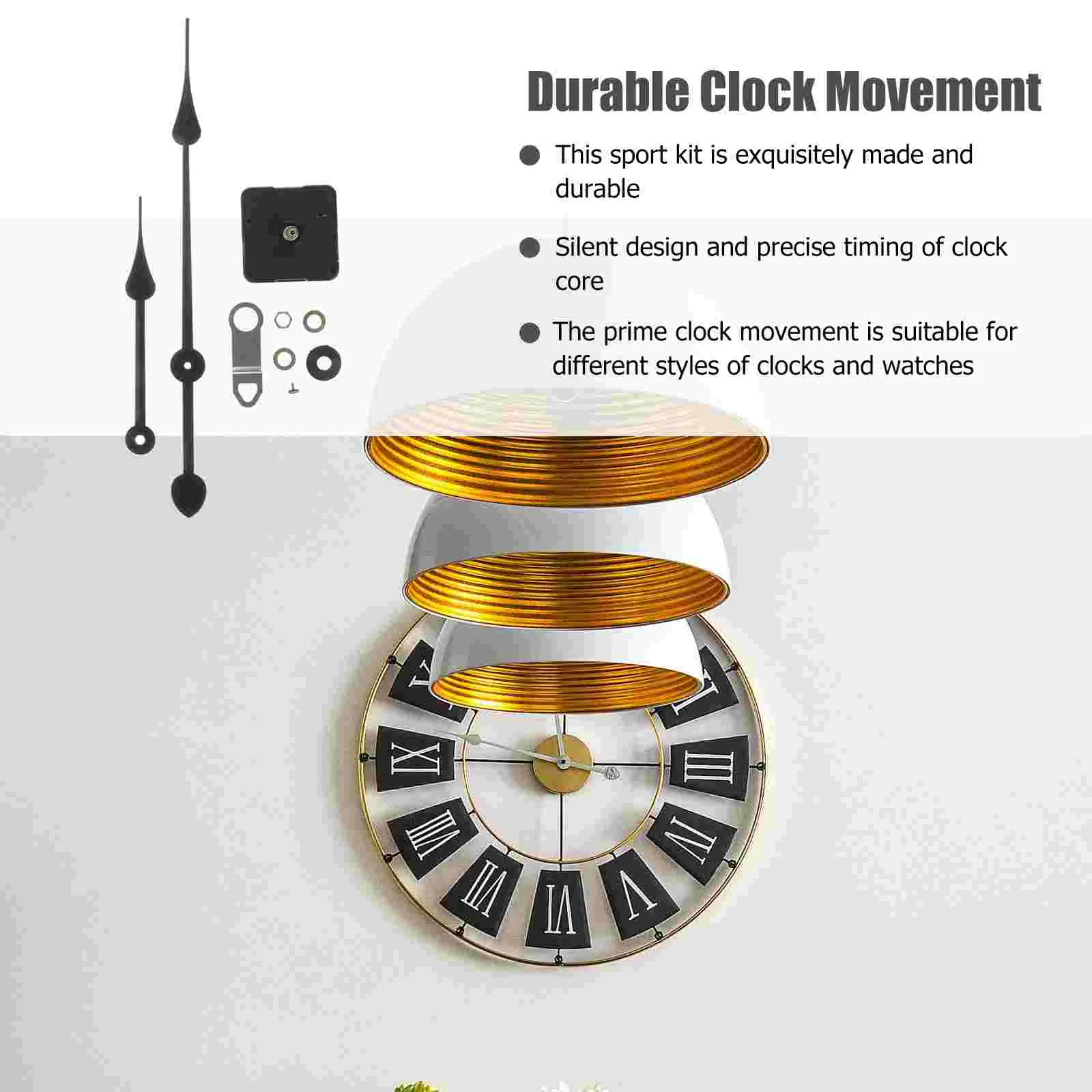 Suite Wall Clock Components DIY Plastic Mechanisms Powered Kit Durable Movement