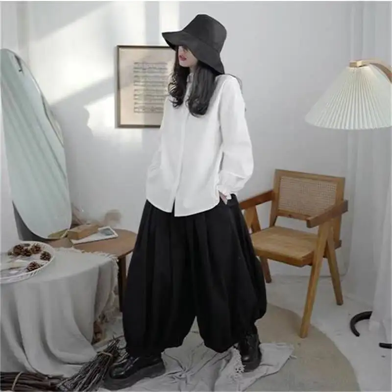 

Ladies Lantern Wide Leg Pants Spring And Autumn New Classic Dark Fashion Trend Pleated Skirt Design Loose Oversized Pants