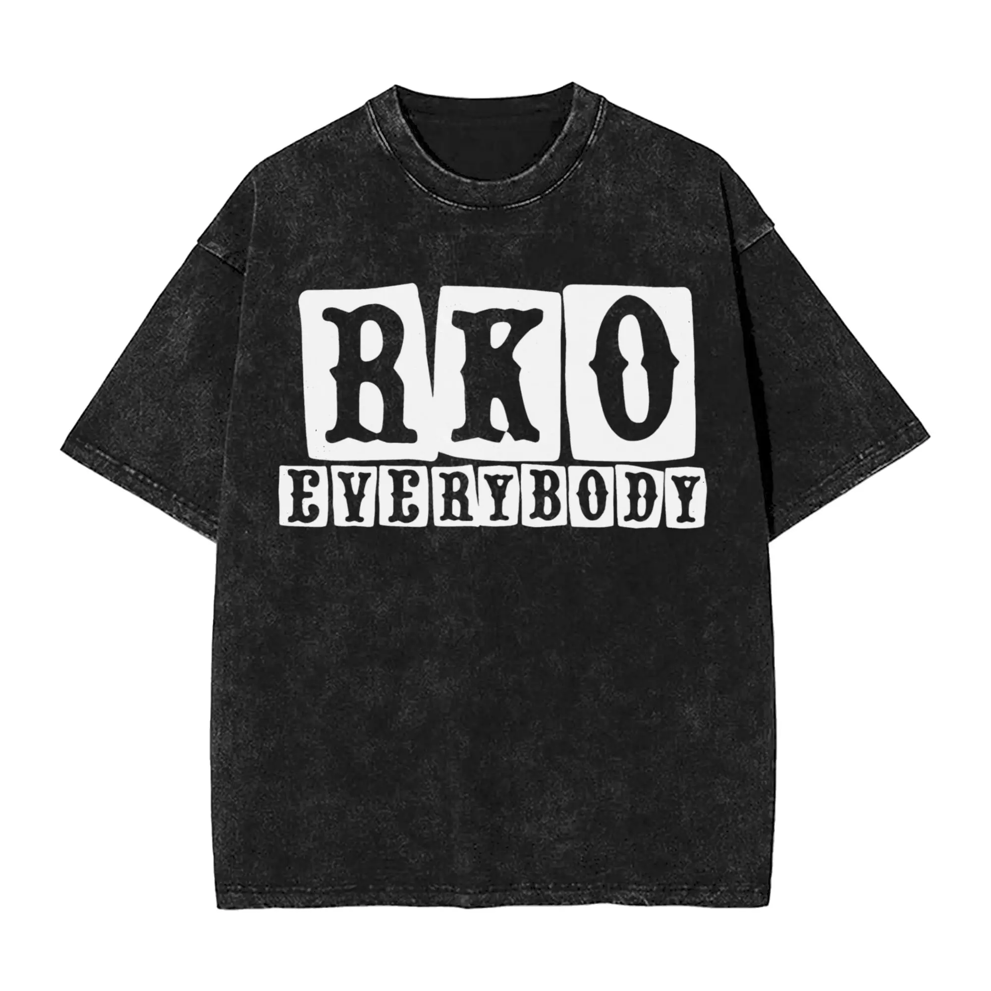 RKO Everybody Funny Meme Washed T-Shirt for Men Women Wrestling Funny Pure Cotton Tee Shirt Round Neck Short Sleeve T Shirts