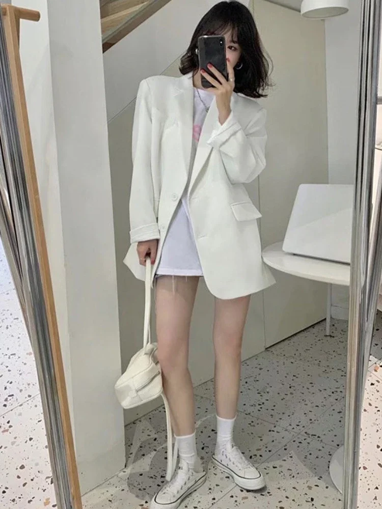 2024 New In Outerwears Spring Autumn Office Outfits Women Casual  Chic Elegant Blazer Korean Fashion Long Sleeve Loose Jacket