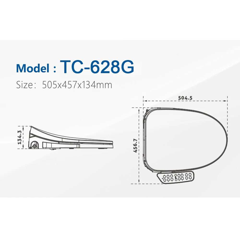 Badezimmerverbesserung, waschbar, beheizter Sitz, sanft schließend, U-förmig, intelligenter Toilettensitz, Bidet