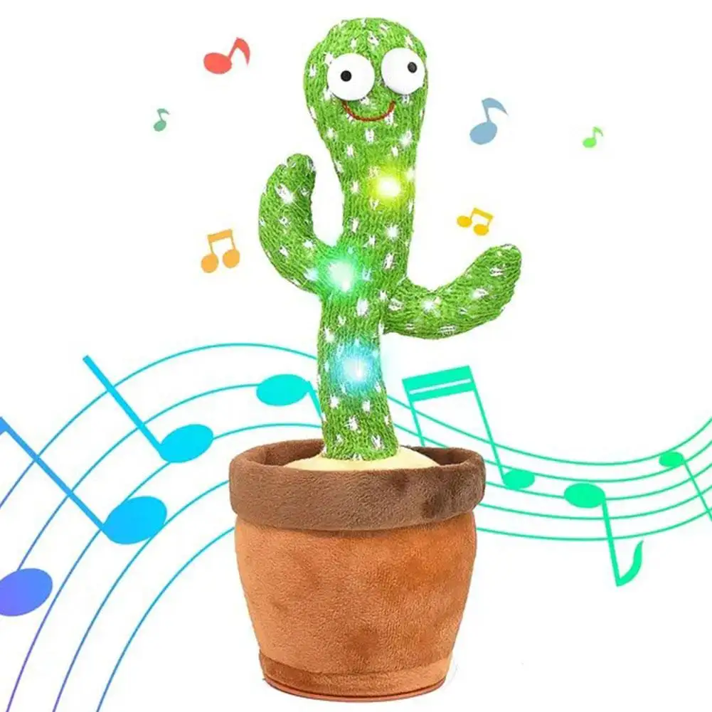 Dancing And Talking Cactus Toy Sunshine Cactus Children's Electronic Plush Toy Rechargeable Dancer Glowing Dancing USB Record