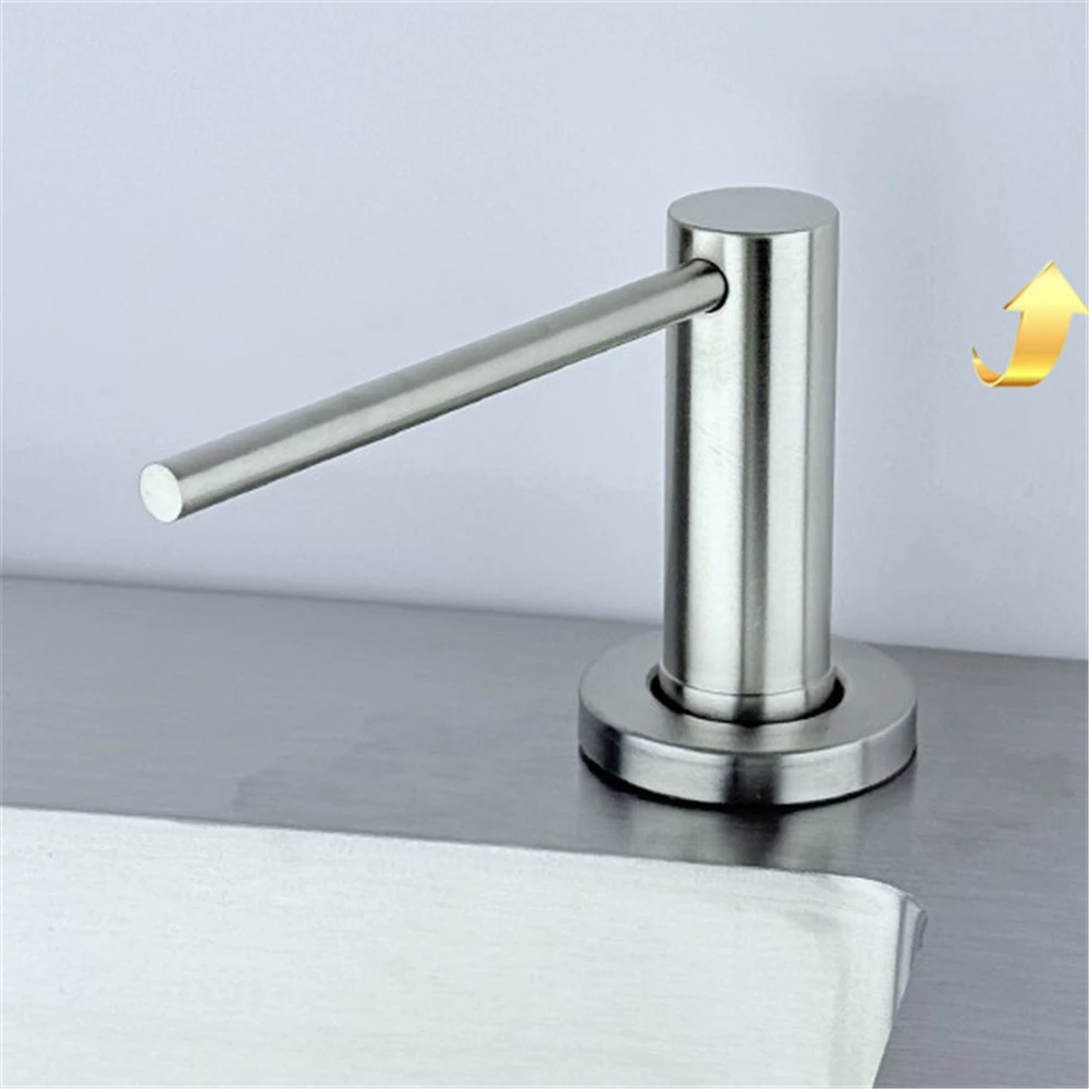 Kitchen Sink Detergent Liquid Dispenser for Dish Washing Stainless Steel Bathroom Soap Dispenser Built in Pump with Tube /Bottle