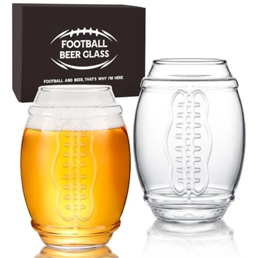 

Набор из 2 прозрачных пивных бокалов FootballThemed на 20 унций, идеально подходящих для спортивных вечеринок, походов на свежем воздухе и повседневного питья.