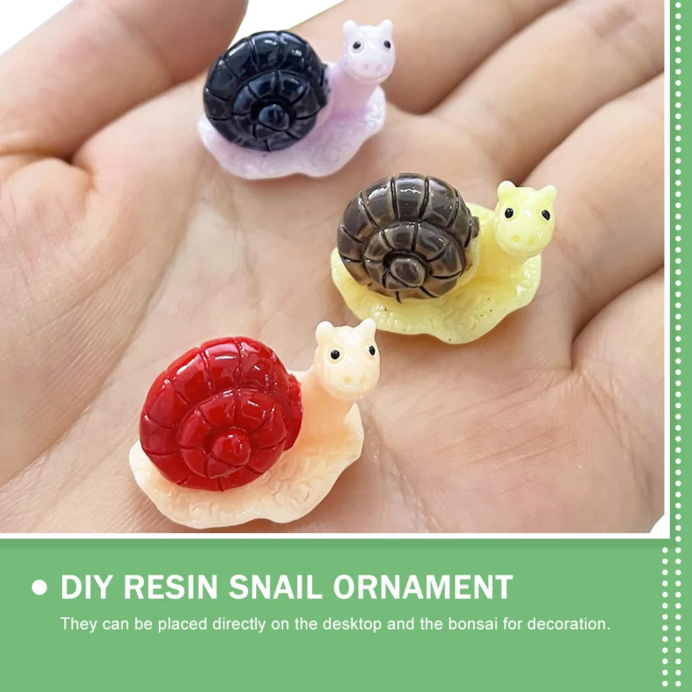 

21 Pcs Snail Resin Decor Yellow Purple Red Statues for Desk Garden Micro Flowerpot Snail Ornaments Landscape Flowerpot