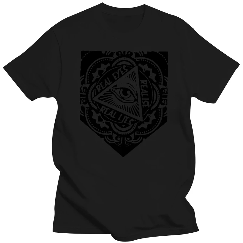 TS857 Mens T-Shirt Quote-Real Eyes Realise Real Lies Pocket Bandana Style