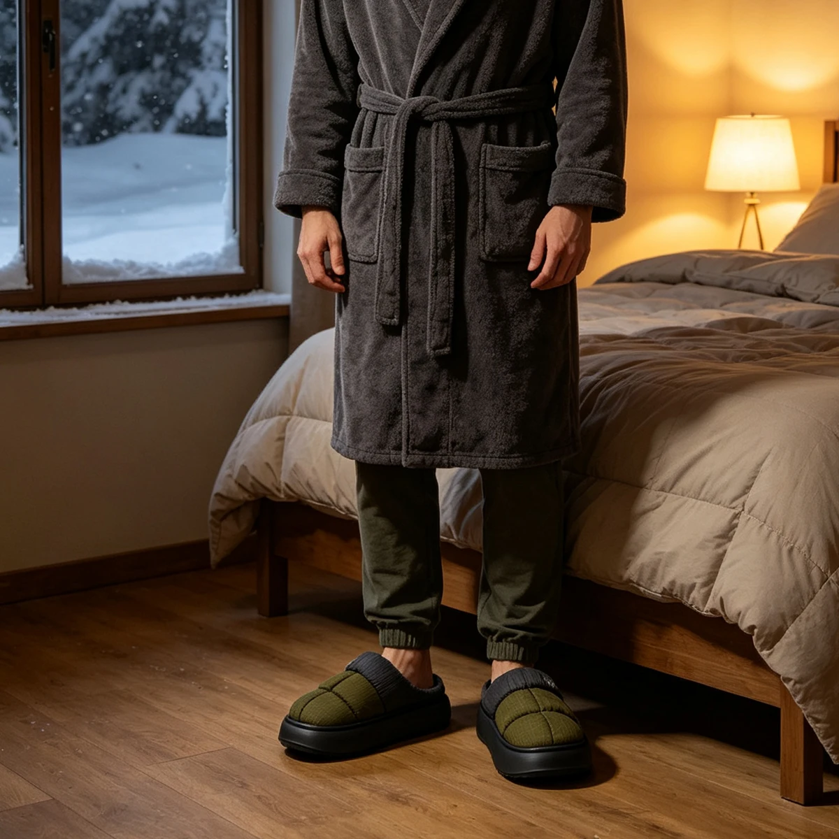Winter Men's Warm Soft Plush Slippers Indoor Thick Sole House Man Men's slippers Male Slipper Sliders Mens Slides Home Flip Flop