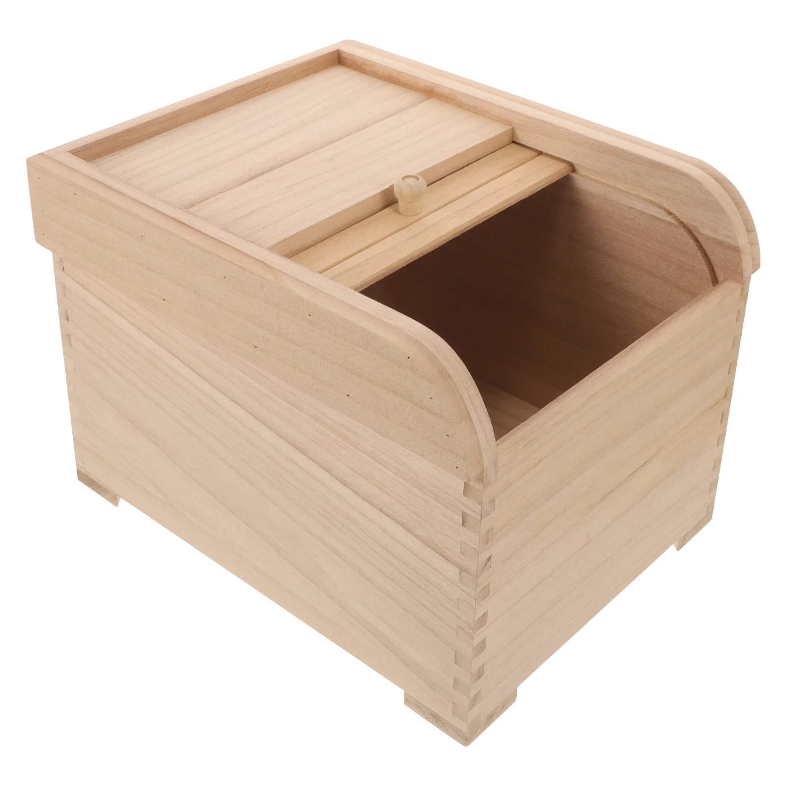 

Cereal Storage Container Solid Wood Rice Box Boxes Containers with Lids Bread Wooden Food Bins