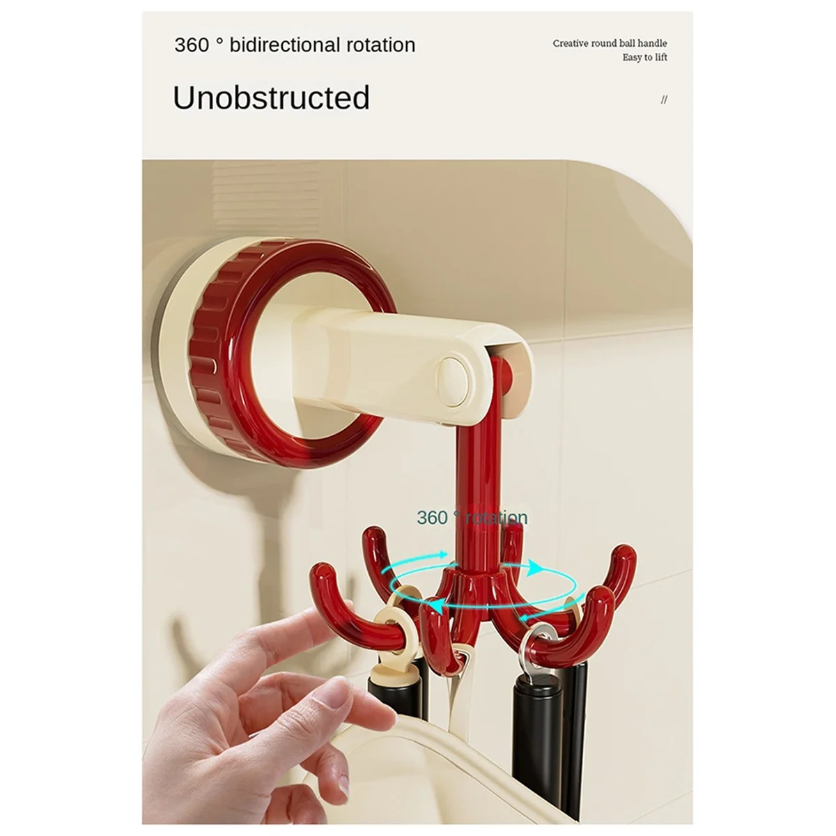 

ABLQ крючок с шестью когтями, многофункциональная лопатка, ложка, стеллаж для хранения кухонных принадлежностей, ретро присоска, бесшовная настенная подвеска, красный