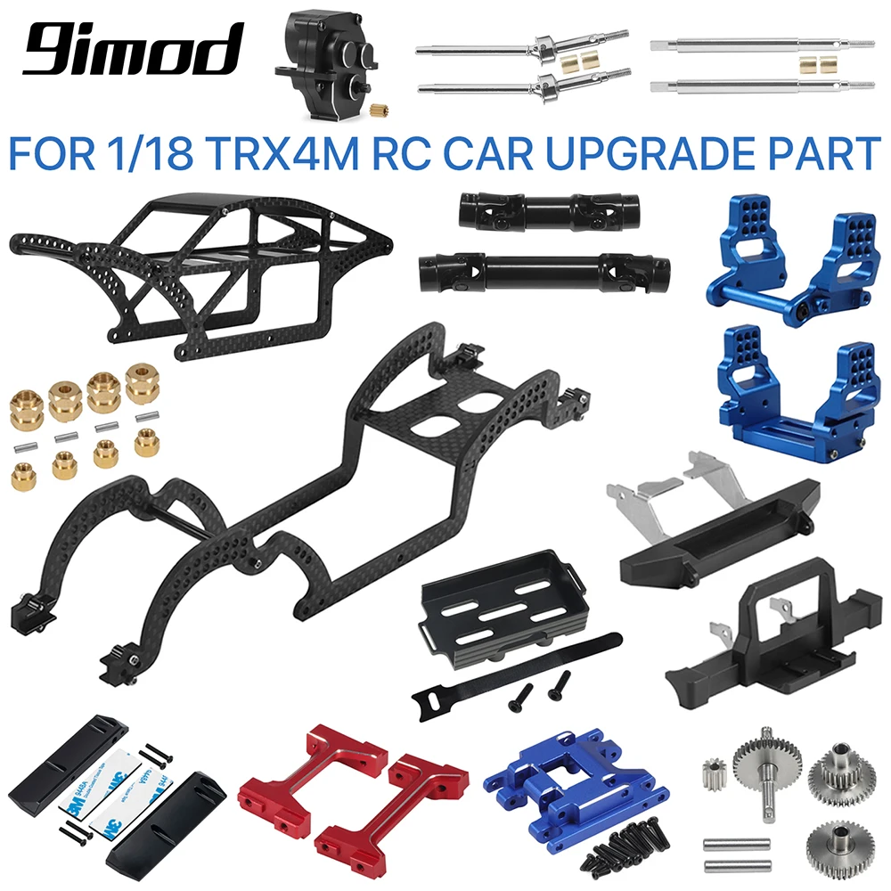 9IMOD Servo Arm/Chassis Links/Steering Cup/Gearbox Gear/Skid Plate/Transmission Mount for 1/18 TRX4M RC Car Upgrade Part