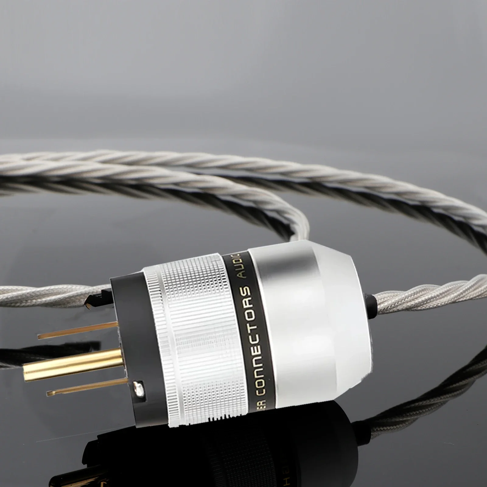 HIFI Audio OCC Crystal Copper Power Cable Monocrystalline Silver EU/US/AU Power Cord IEC C15 Teflon Insulation OCC Silver Plated