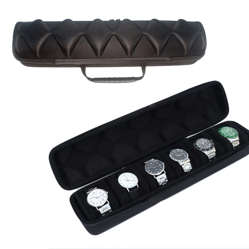 6 Slot Watch Box Case Display Anti-drop Shockproof Watch Bag Mens Jewelry Watch Holder Storage Box