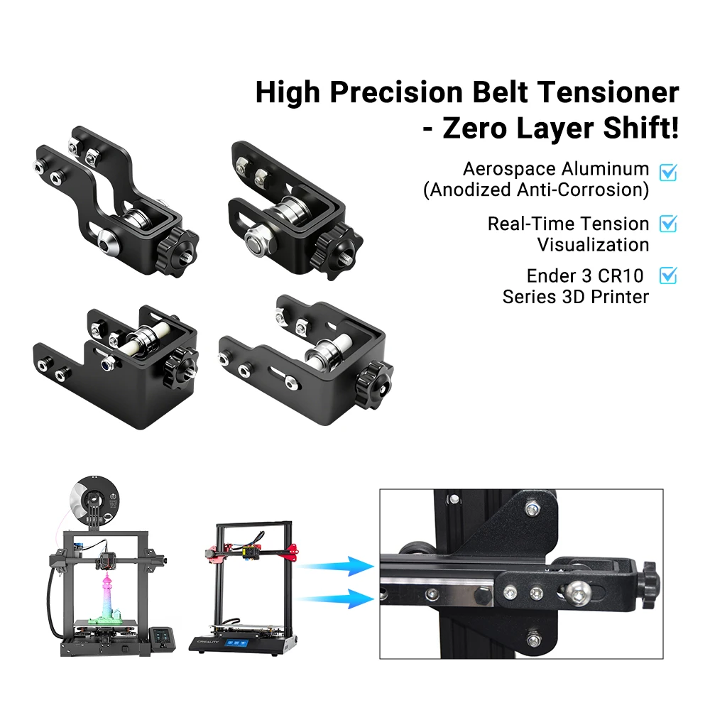 

3D Printer Parts Belt Tensioner for Ender3 CR10 Series Stretch Tension Belt Profile 2020 X-axis 2040 4040 Y Axis Belt Tensioner