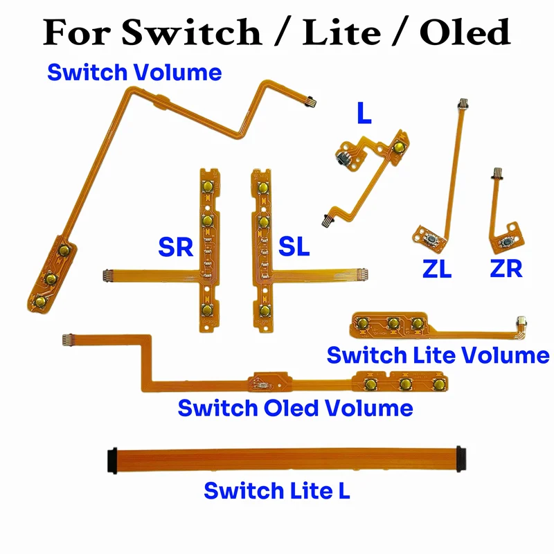 10pcs/lot for Switch Lite Oled Joy-Con Joycon Left Right Button Power Volume ON OFF Key L SL ZR ZL SR Control Ribbon Flex Cable