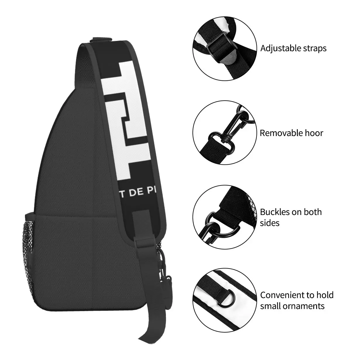 D'or Et De Platine Small Sling Bags Chest Crossbody Shoulder Backpack Outdoor Hiking Daypacks D&P Logo Printed Satchel