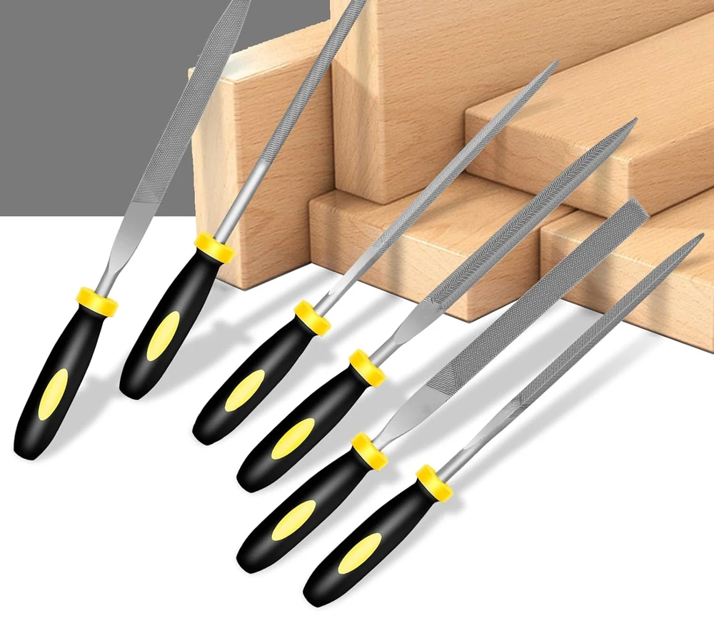 Nadelfeilen-Set, 5/10 Stück, Feilen-Set aus Kohlenstoffstahl, rutschfester Griff, Handmetall-Werkzeuge für Holz, Kunststoff, Modell, Schmuck und Heimwerker – Detail 19