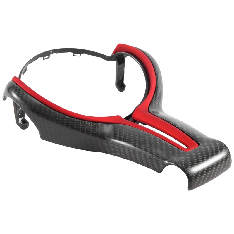 

Carbon Fiber Steering Wheel Cover For BMW F30 F10 F18 F20 F25 F34 F48 M3 M6 550D 328M 1 2 3 4 5 6 7 Series Parts Accessories Red
