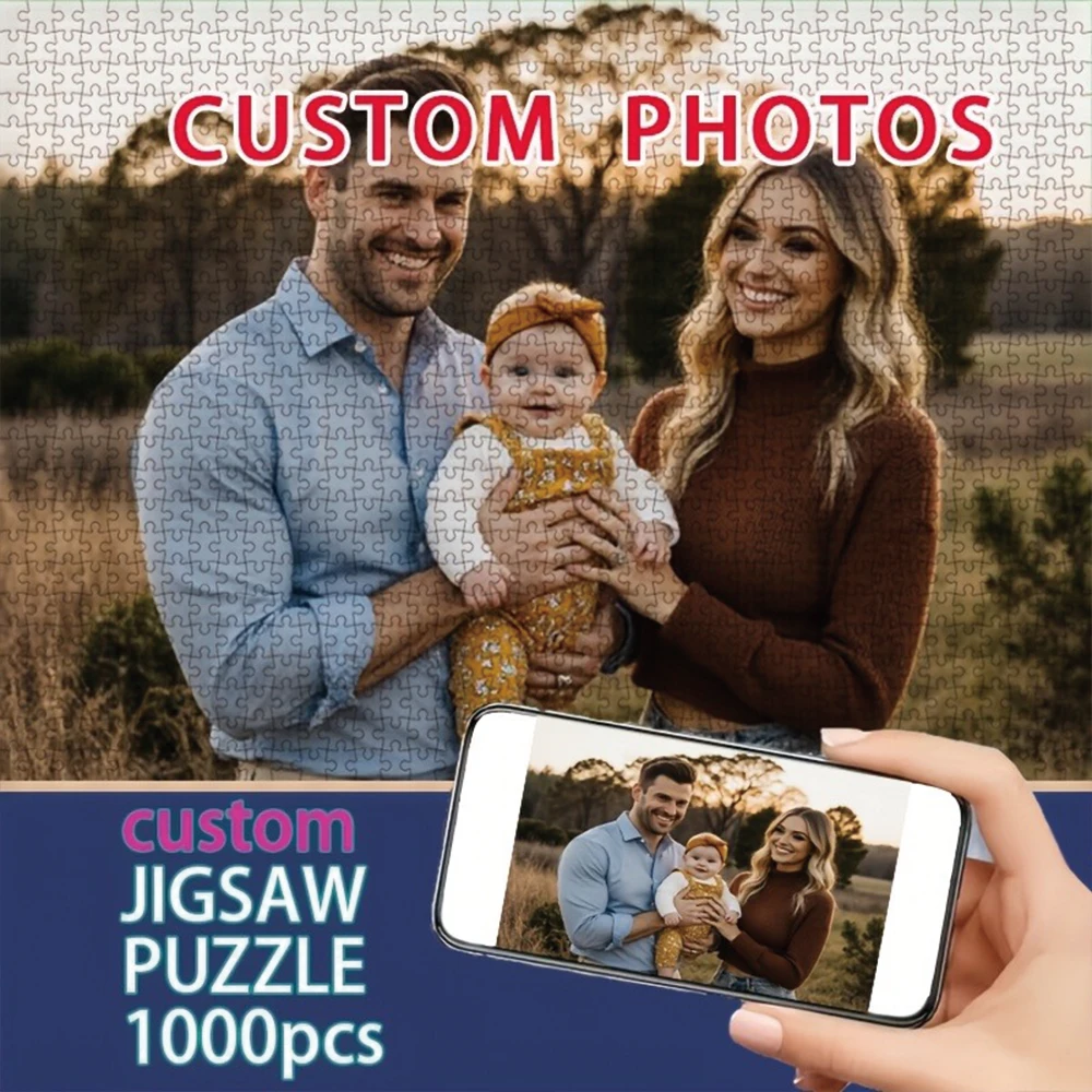 35/300/500/1014pcs Personalized Custom Photo Puzzle Family Photos DIY Photo Puzzle Portrait Handmade Birthday Gift Upload Photo