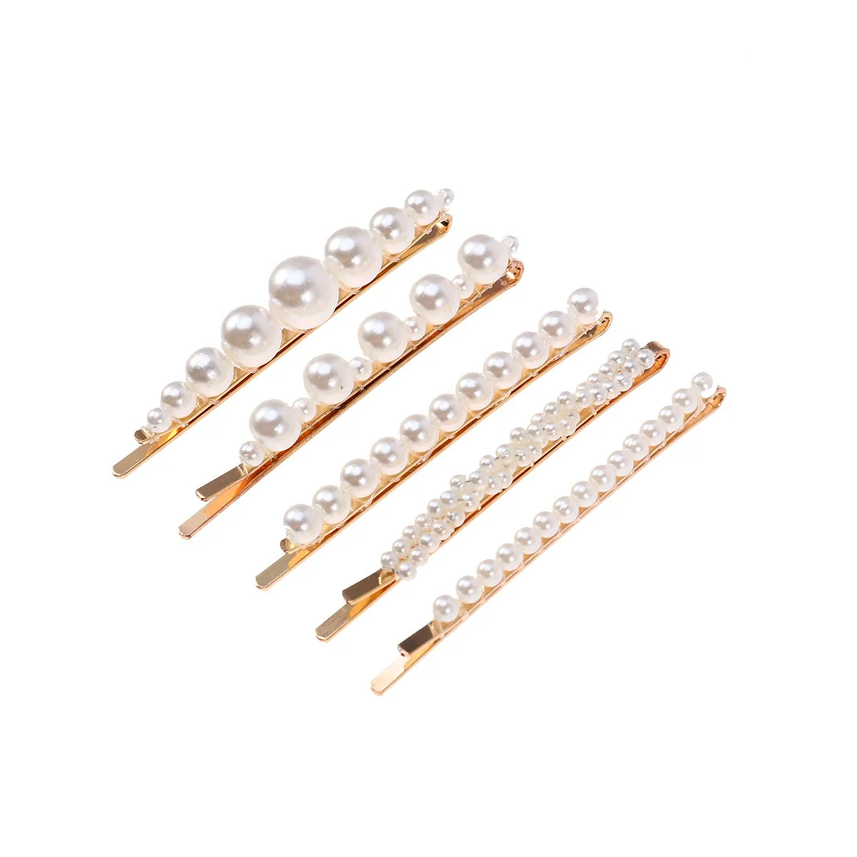 

5Pcs Women Pearl Hair Clip Set Exquisite Delicate Hairpins Fashion Hair Accessories for Daily Use Gift for Her Family