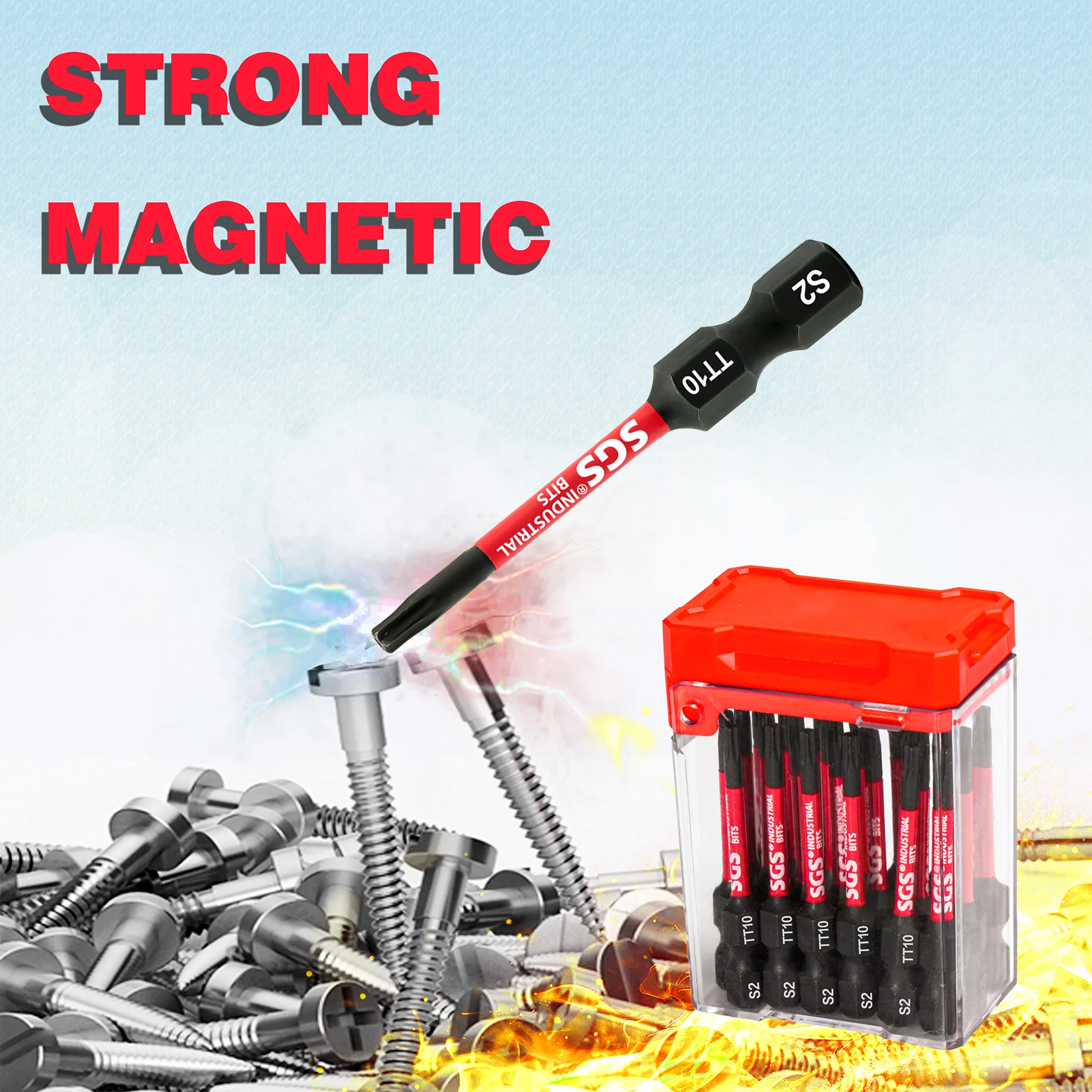 10/20 قطعة لقم مفك براغي Tt10 مضادة للانزلاق ومقاومة للصدمات، مغناطيسية قوية ومقاومة للاهتراء، متوافقة تمامًا مع الأدوات الكهربائية #5