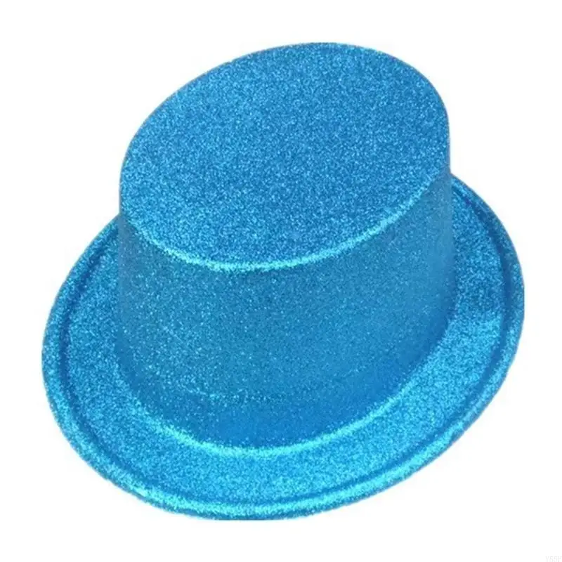 Y55F Glitter Magician Hat Party Top Hat Cowboy Fedora Hat costume COSTUTTO Copertina scintillante per bambini adulti per bambini