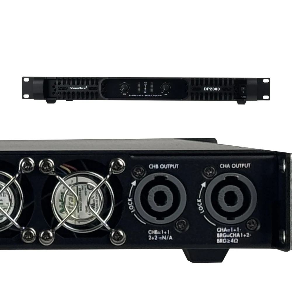 DP2000 2x2000W 8OHM Professional Digital Audio Amplifier DJ Subwoofer Preamplifier Stage Performance Speaker Power Amplifier
