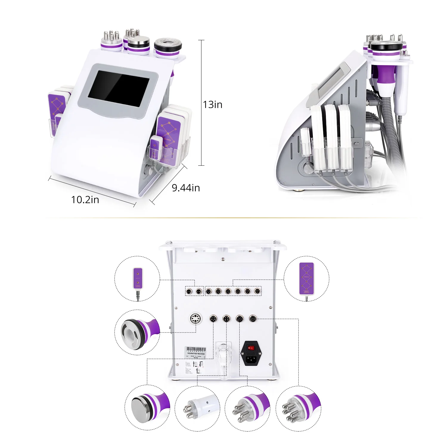 Macchina per cavitazione 6 in 1 40k Massaggiatore anticellulite Uso domestico Cura del corpo Strumenti per il corpo per adulti