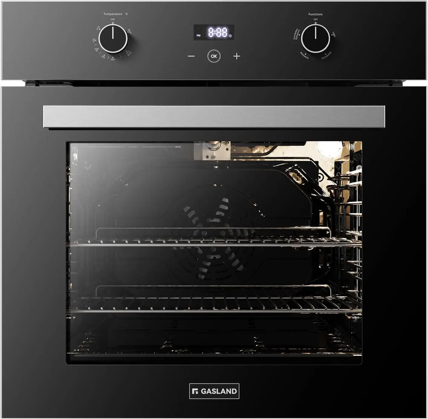 Gas Wall Oven, Pro GS606DB Natural Gas Wall Oven, Built-in Single Wall Oven, with Bake Broil Rotisserie Functions, Built-in Digi