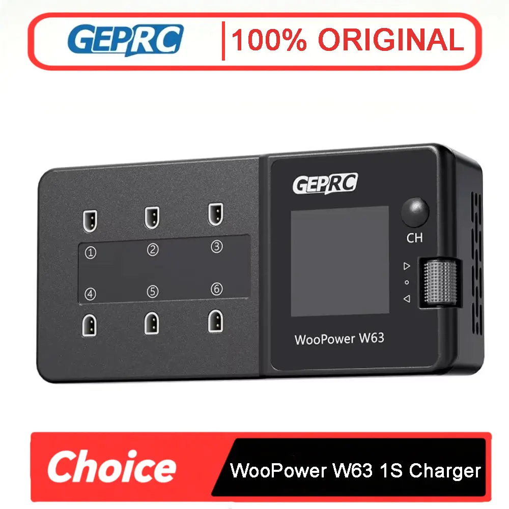 GEPRC WooPower W63 100w Smart Battery Charger Charged for LiPo LiHV LiFe Suit Short-circuit Protection RC FPV Quadcopter Drone