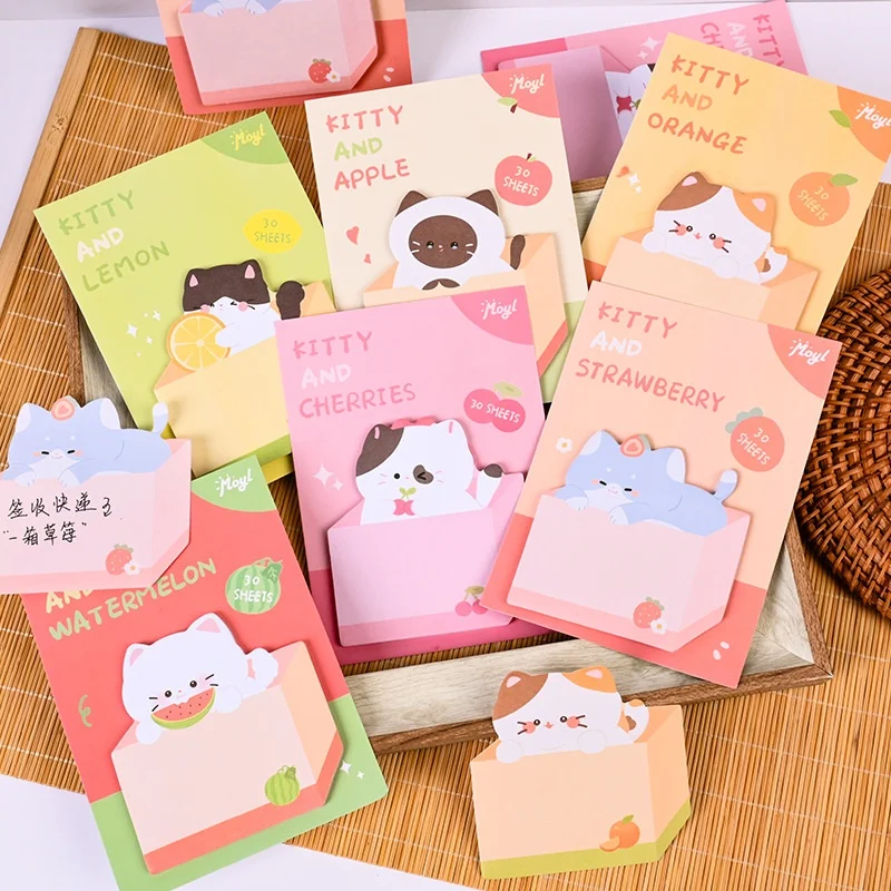 24pcs/lot Kawaii Cat Memo Pad Sticky Notes Cute N Times Stationery Label Notepad Bookmark Post School Supplies