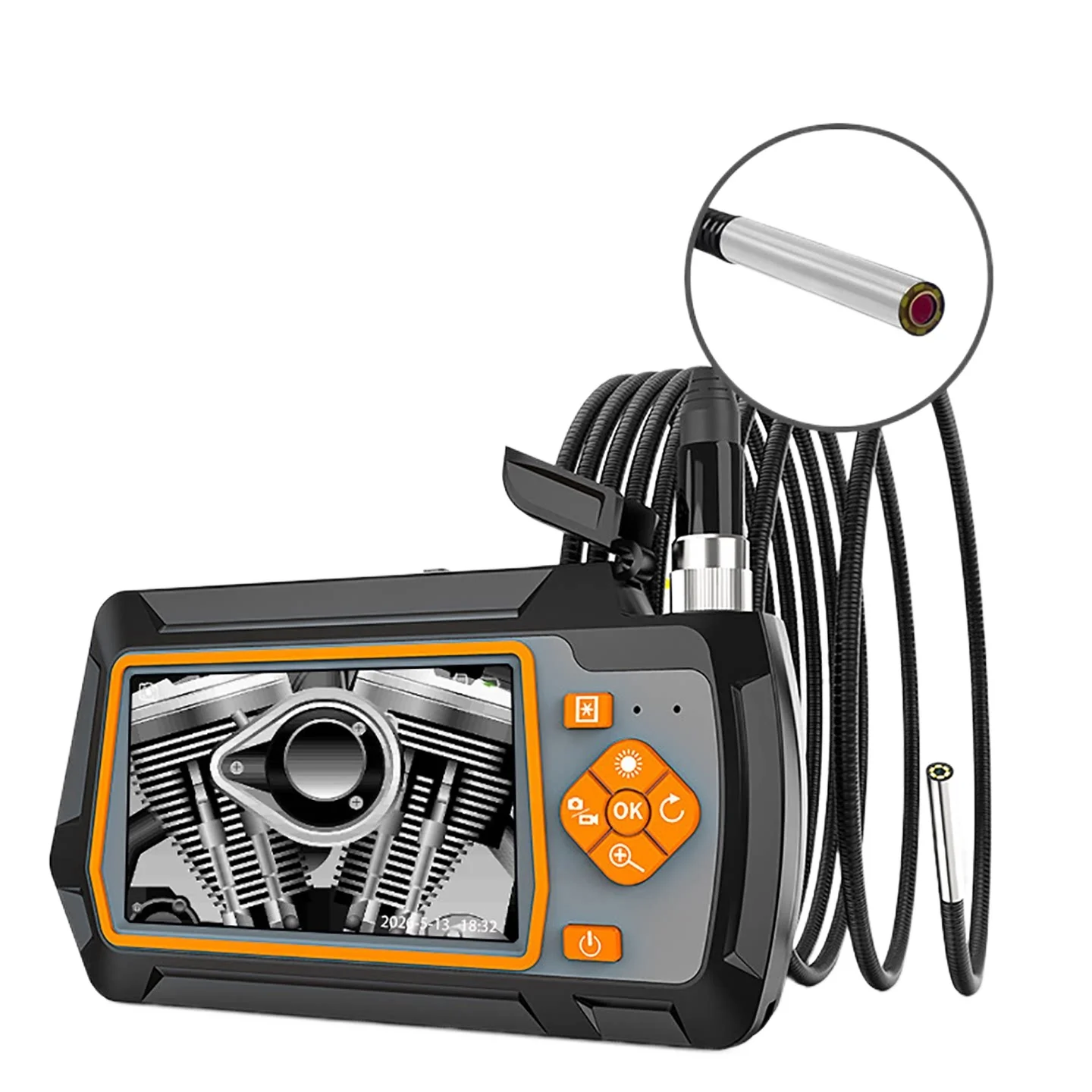 LMM 5 million dual lens industrial endoscope high definition camera pipe auto repair detection autofocus