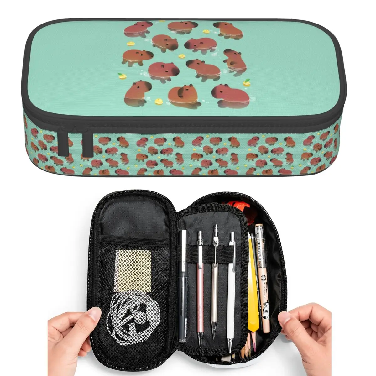 Capybara Animal Pattern Pencil Cases for Students Pen Box Pencil Bag Big Capacity Pencil Pouch Pen Holder