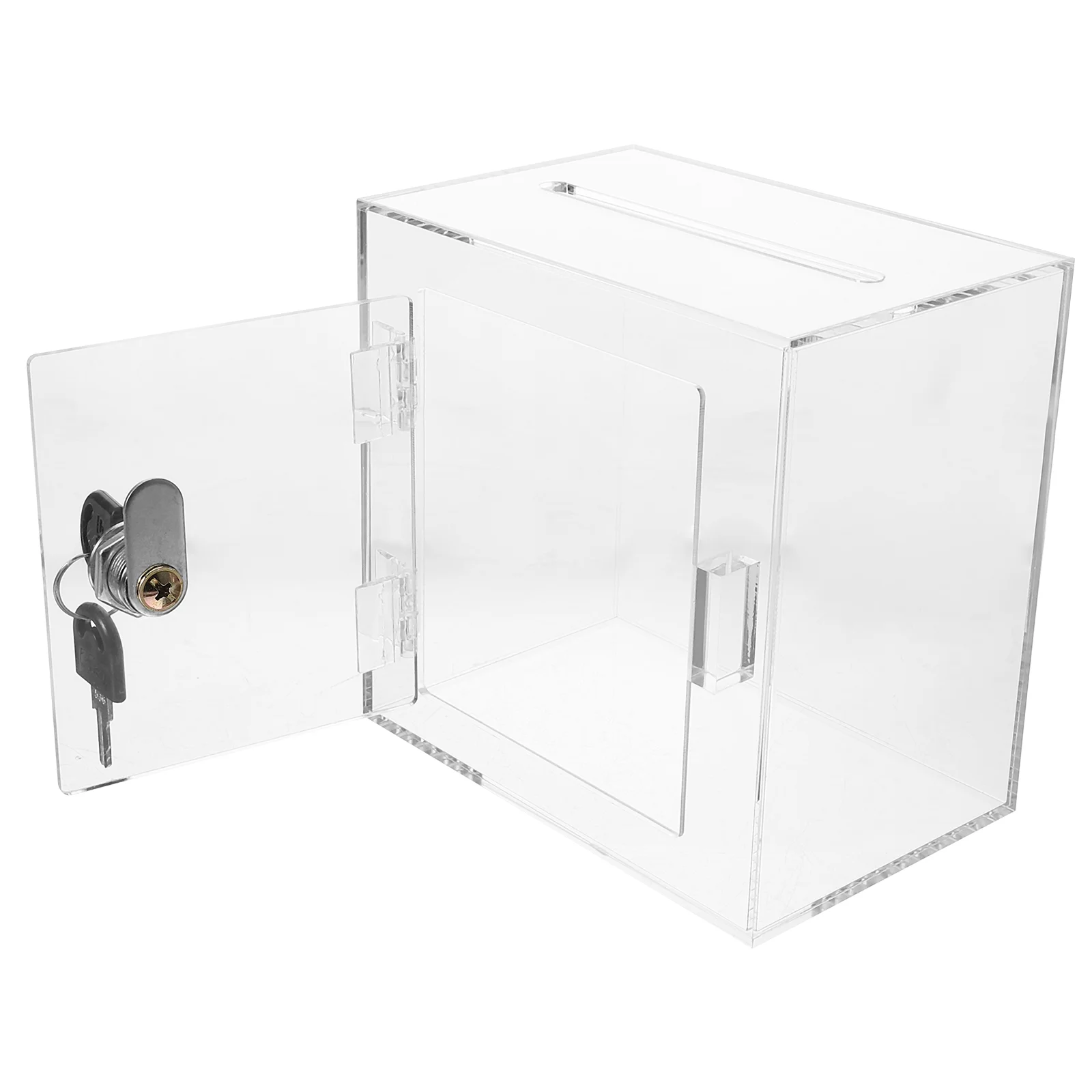 Transparent Acrylic Box Donation Boxes Clear Window Mailbox Letter Post Container for Fundraising