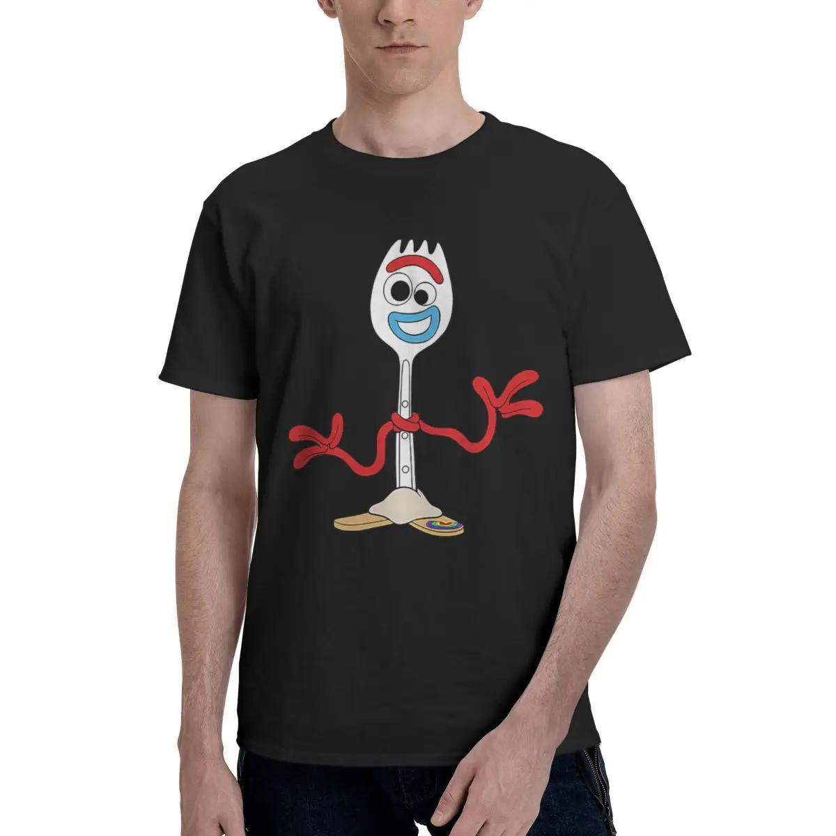 

Happy Forky, 100% хлопок, повседневные дышащие удобные футбольные рубашки в стиле аниме, 2025 г., забавные подарки