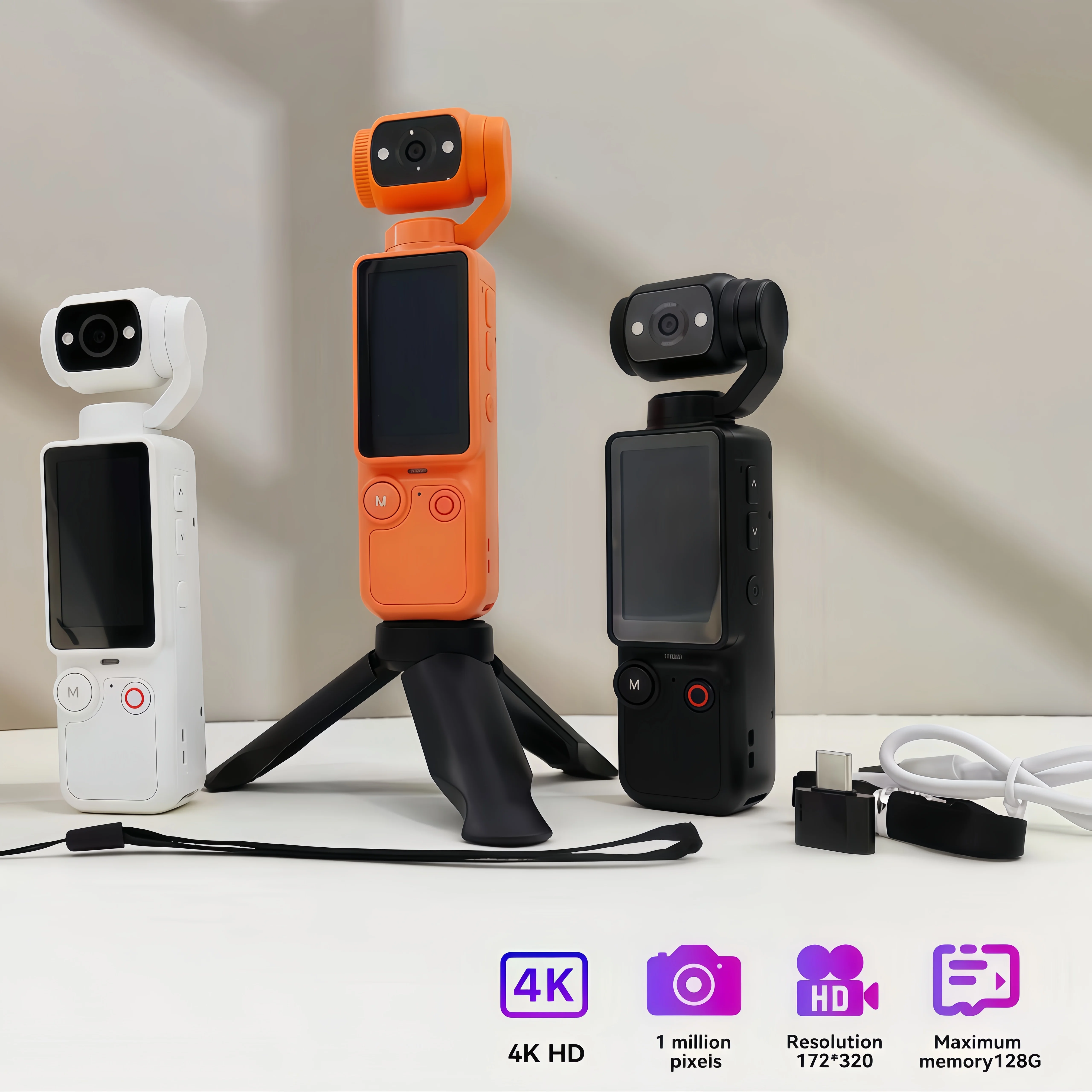 

1080P 100W Sports Camera Equipped With A 1.9-inch CMOS Sensor USB Charging 180° Rotation 1000mAh Portable Multifunctional Camera