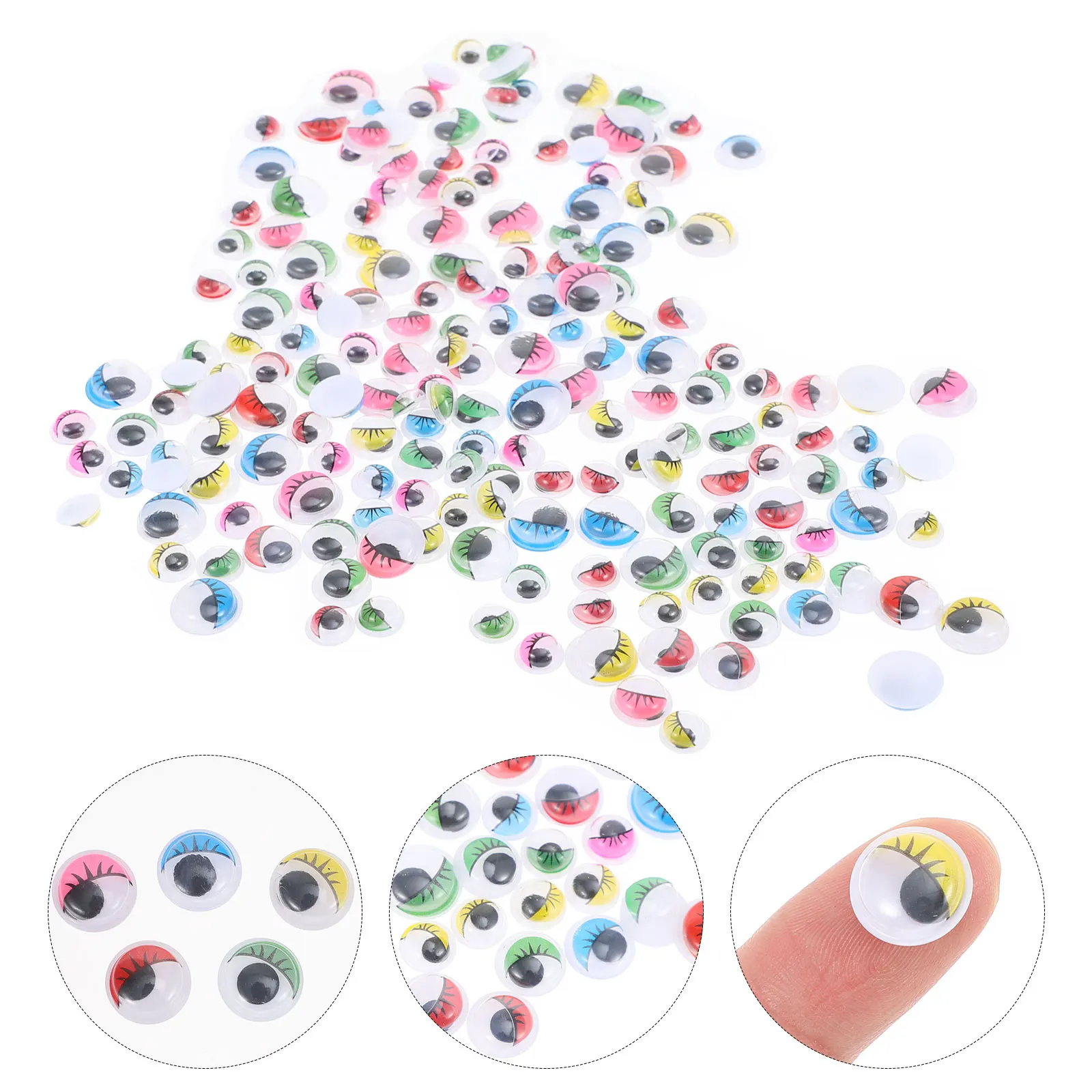 

2 Bags Eye Stickers Eyeball for Crafts Colorful Cartoon Artificial Eyes Decals Plastic Wiggle Self Adhesive