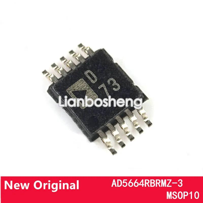 1PCS New and Original AD5664RBRMZ-3 Four 16-bit DACs Digital-to-analog converters Silk screening D73 MSOP10 ADI