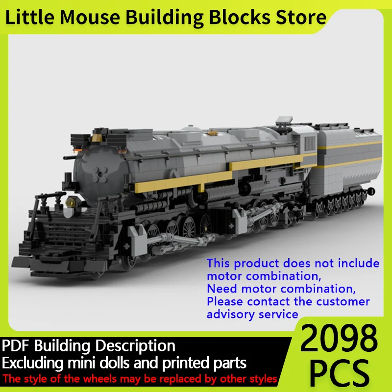 

City Car Model MOC Building Bricks Big Boy Type Steam Locomotive Modular Technology Gifts Holiday Assemble Children Toys Suit