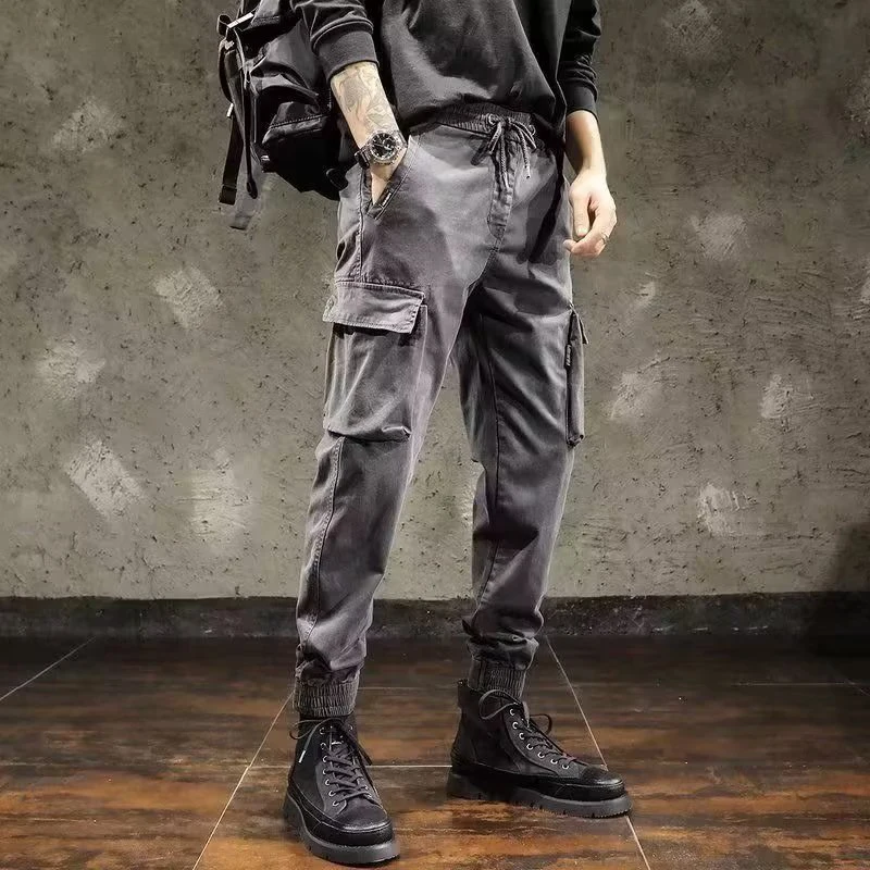 Men Cargo Pants Male Vintage Multi Pocket Loose Fit American Style Casual Cloth Pants High Street Outdoor Resistant Work Pants