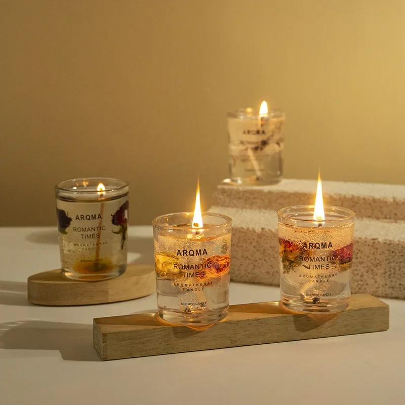 Jelly wax aromatherapy candles bedroom atmosphere anti-burning flower fragrance ornament holiday birthday gift souvenir