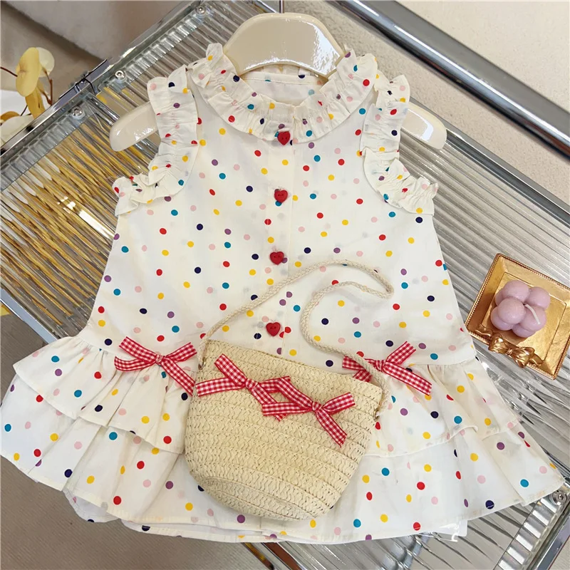 Ärmelloses Sommerkleid mit Blumenmuster für Mädchen – leichtes Mini-Kleid aus Baumwolle für Kleinkinder und Kinder, Babykleidung für Mädchen