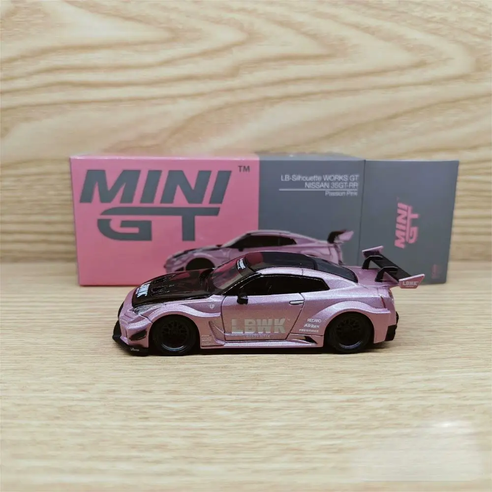 TSM Mini Gt 1/64 #418 NISSAN 35GT-RR Ver.2 Passion Pink LB-Silhouette WORKS  Die-cast Alloy Car Model Collection Display Gift