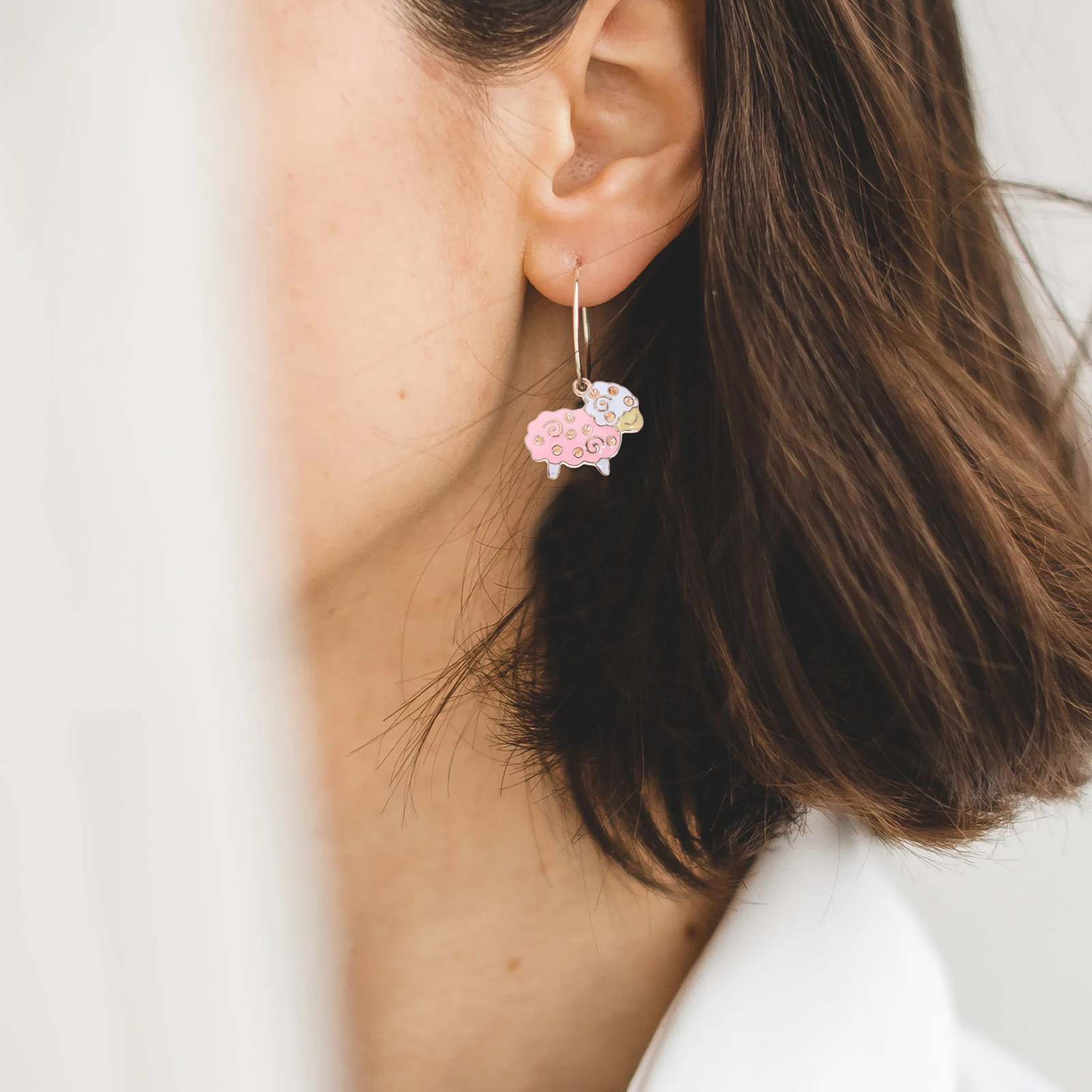 

20 Pcs Alloy Pendant Cat Enamel Charms Bag Beads Connector Animal for Jewelry Sheep Findings Alpaca Man