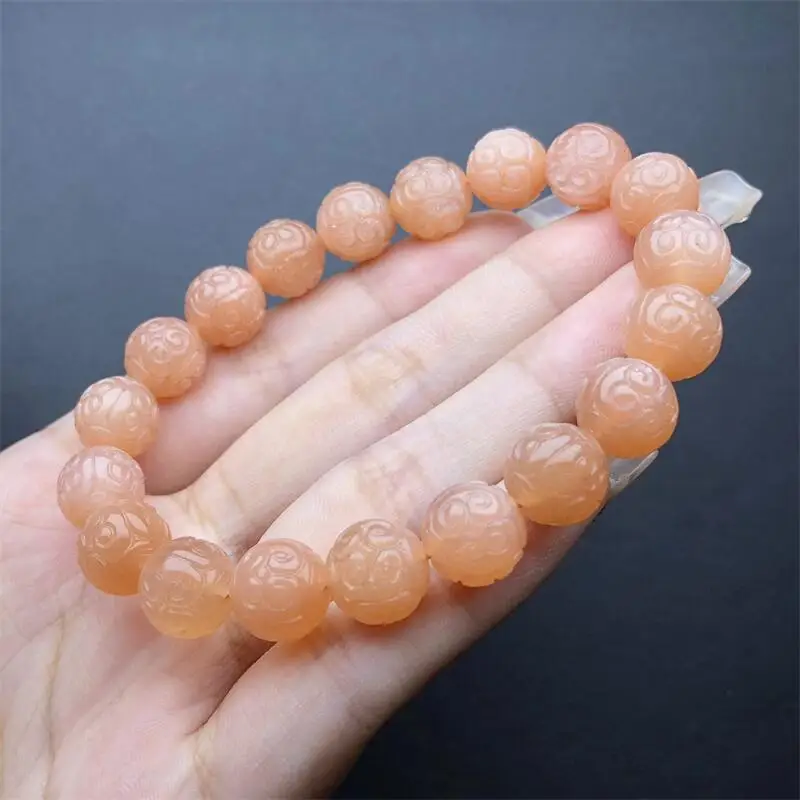 

10MM Natural Sunstone Mosaic Bead Bracelet Women Fashion Elegant Healing Fengshui Gemstone Strand Wristband Gift 1PCS