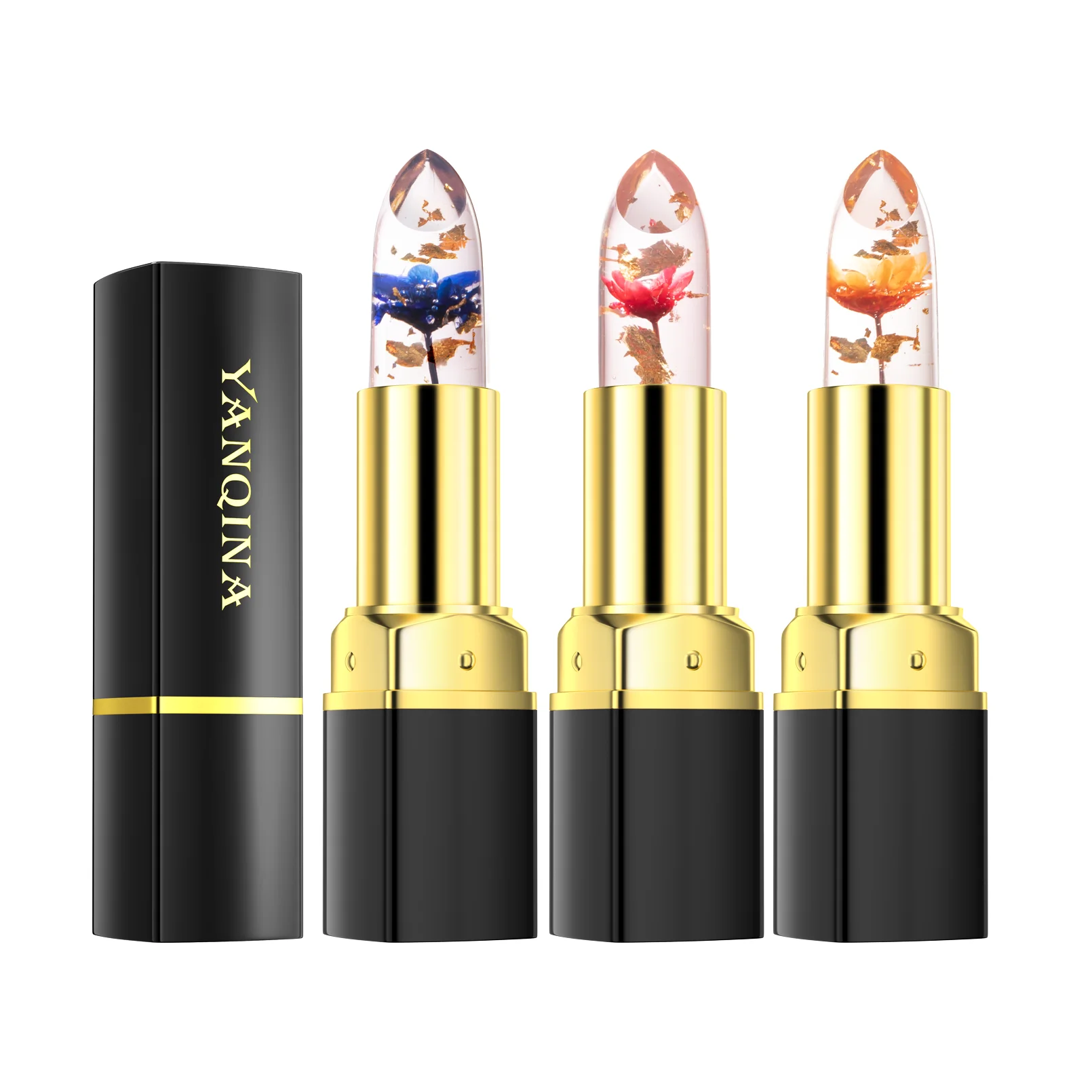 New flower temperature-sensitive color-changing lip balm, moisturizing lips, improving complexion, suitable for all skin types,