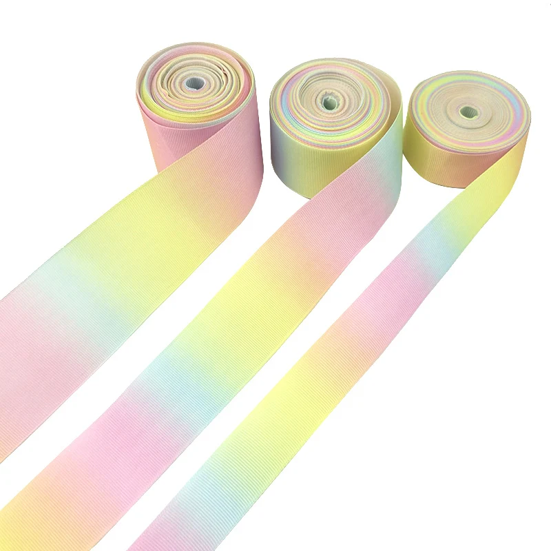 (10 Meter/Roll) 1 "(25Mm) gradiënt Kleur Rainbow Ribbon Grosgrain Omboordsels Diy Decoratie Linten Groothandel